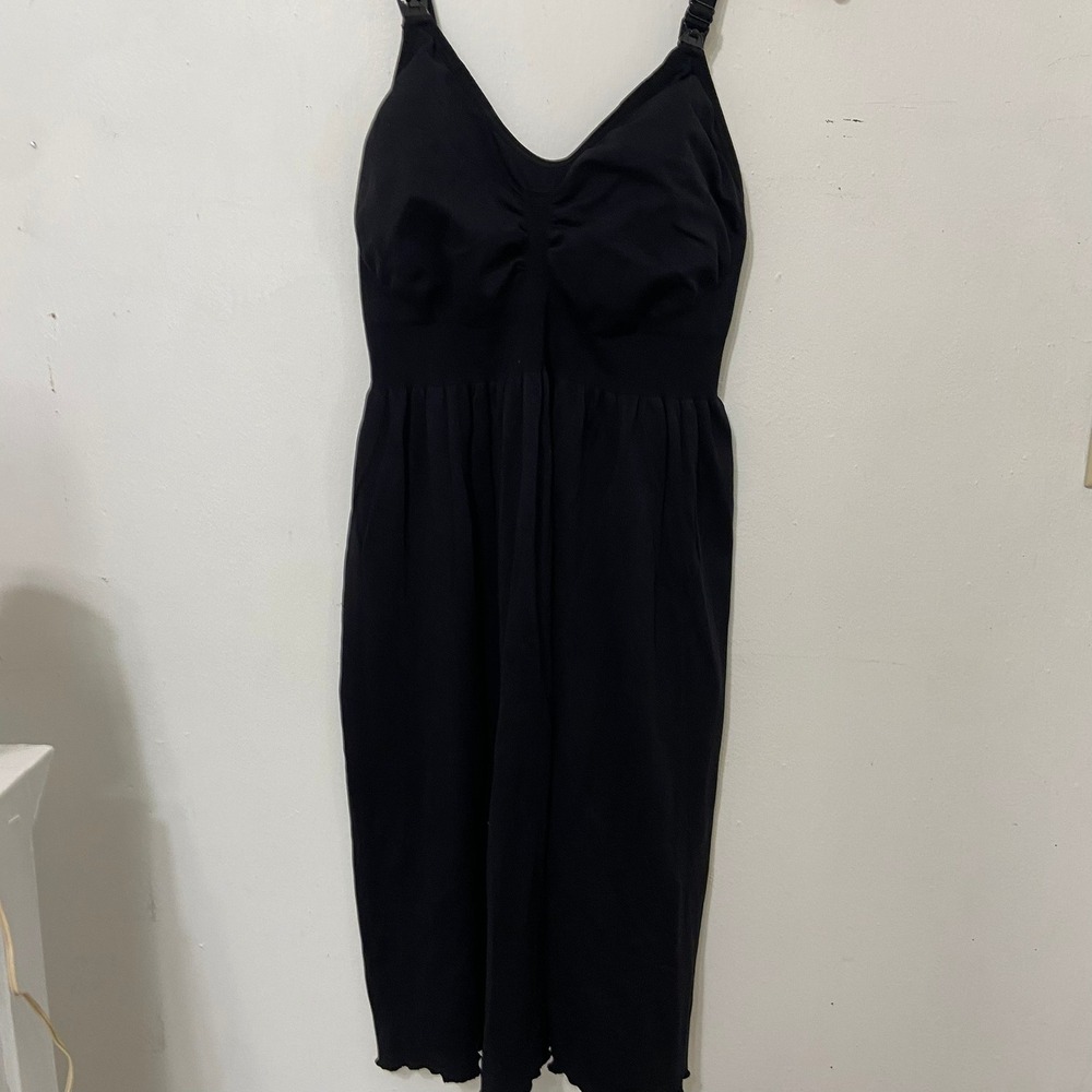 iLoveSIA‎ Womens Black Nursing Cami Dress L Maternity Breastfeeding Sleeveless